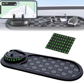 Multifunctional Vehicle-Mounted Anti-Slip Mat,Car Anti Slip Mats Phone Holder,Multifunctional C/ar Ant/i Sli/p Mat,Ca/r Phone Holder,Rotatable Ant/i Skid Ca/rs Dashboard Pad with Temporary Parking