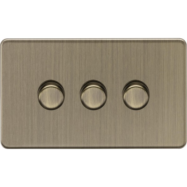 Knightsbridge 3G 2-way 10-200W (5-150W LED) Intelligent dimmer - Antique