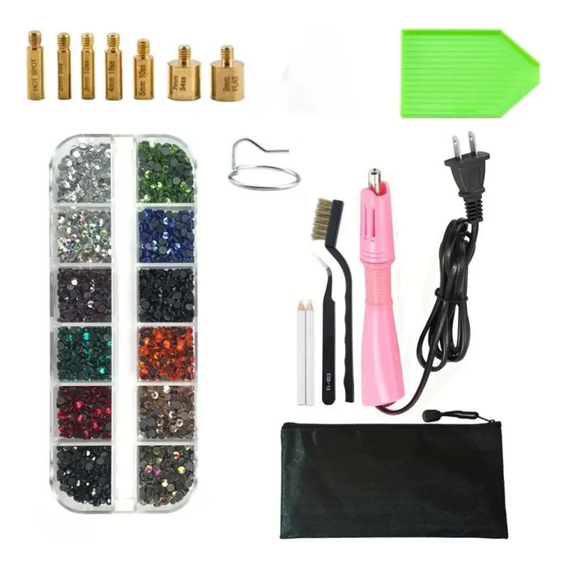 Kit De Aplicador Piedras Decorativas Para Ropa Uñas Hotfix