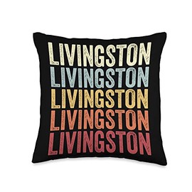 Livingston Texas Livingston TX Retro Vintage Text Throw Pillow, 16x16, Multicolor