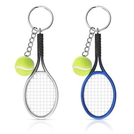 2 x Tennis Key Pendants, Tennis Gifts, Tennis Ball Key Pendant, Bag Pendant, Handball Key Pendant, Men's Tennis Accessories, Athletics Gifts, blue