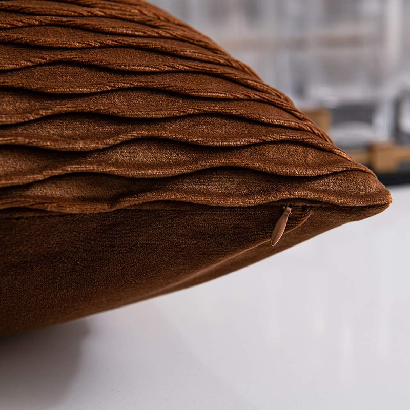 DEZENE Light Brown Throw Pillow Cases: 2 Pack 12x20 Inch