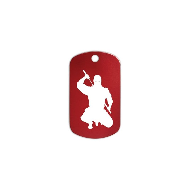 Ninja Aluminum Keychain GI Dog Tag - Red