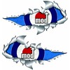 Mod Target Metal Rip Open Sticker 150mm