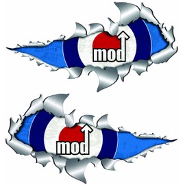 Mod Target Metal Rip Open Sticker 150mm