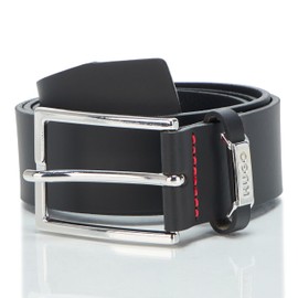HUGO Men's Gabriel Smooth Leather Dress Belt, Catfish Black, 36