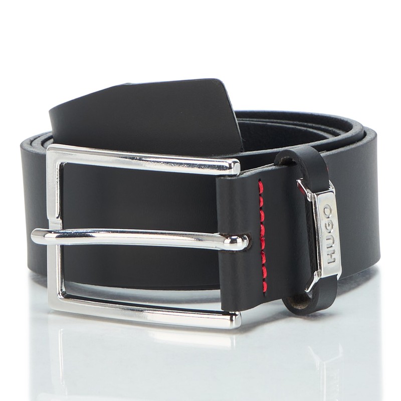 HUGO Men's Gabriel Smooth Leather Dress Belt, Catfish Black, 36