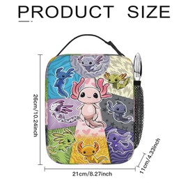 Fiwsuyr Axolotl Lunch Box for All Seasons Reusable Insulated Lunch Bag 10 Inch