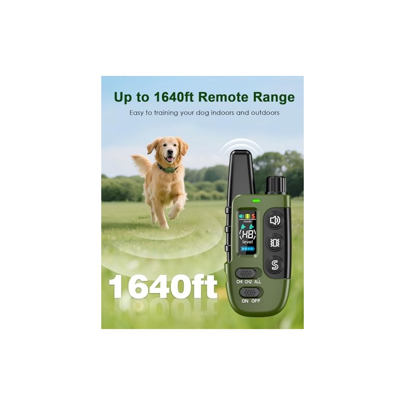 Shock Collar for Dogs, IP67 Waterproof Dog Training Collar with