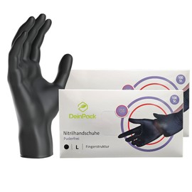 Pura Comfort Black Nitrile Gloves 100 pcs Box (L, Black) Disposable Gloves, Disposable Gloves, Nitrile Gloves Black