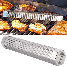 Natudeco Smoke Tube BBQ Smoker Box 304 Stainless Steel Smoke Generator Grill Portable Grill Tools for Hot or Cold Smoking 5 Hours of Burning Smoke