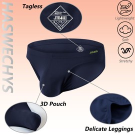 HASWECHYS - Calzoncillos suaves de viscosa de bambú para hombre, cintura baja, sexy, bolsa 3D, 1 azul oscuro., XX-Large