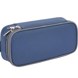 FlowFly Estuche de gran capacidad para niños, niños y niñas, bolsa multifuncional con cierre, bolsa de lápices suave y portátil para escuela, adolescentes, estudiantes, cian