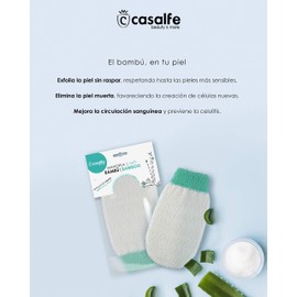 Casalfe Natural Skin Bamboo Exfoliating Glove - Gentle Exfoliation Renews your skin and improves blood circulation.