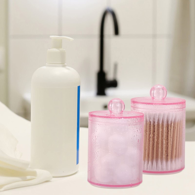 Tbestmax 2 Pack Qtip Holder Bathroom Jars Canisters for Cotton