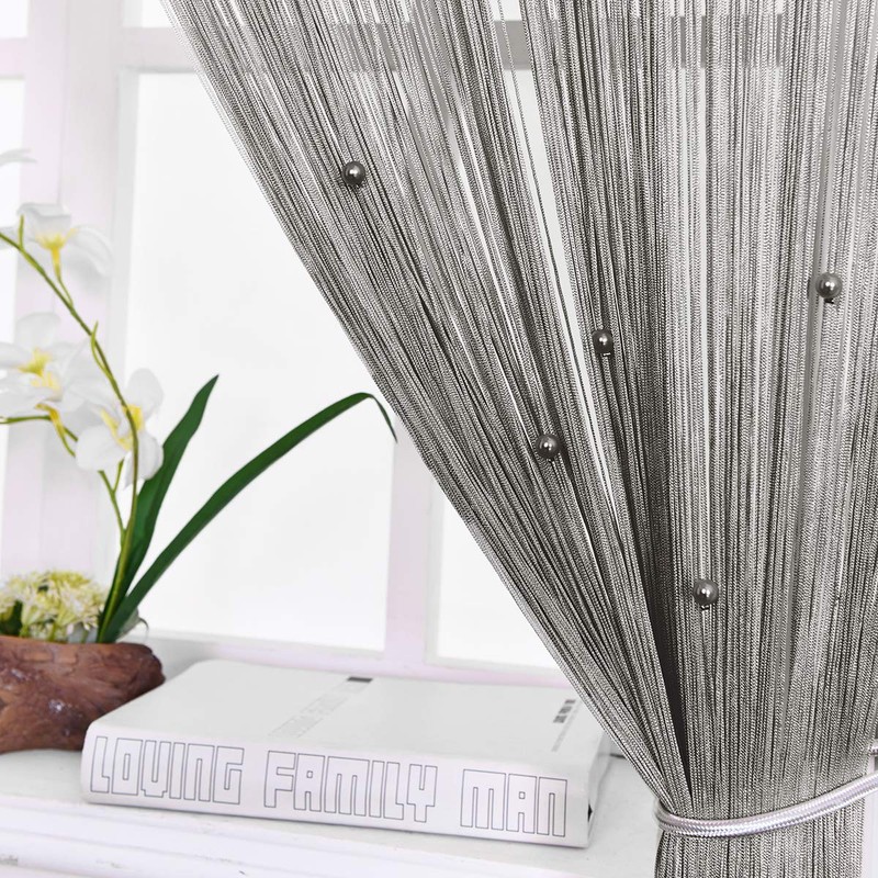 HSYLYM String Curtains Beaded Door Curtain Spaghetti Dense Bead Curtains