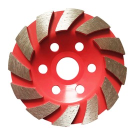 AcbbMNS 2 Pack 4 inch/100mm Diamond Cup Grinding Discs 6 Holes 12 Segments Heavy Duty Turbo Row Grinding Wheel for Concrete Granite Marble Masonry Stone Polishing