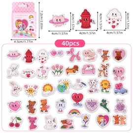 40PCS Cartoon Mini Boxes Stickers,Cartoon Theme Stickers for Scrapbooking, DIY Crafts, Laptops,Journal,Gifts for Kids Teens Girls Adults