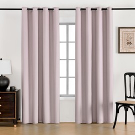 YC WINRRARII Upgraded Blackout Curtains for Bedrooms, 84 Inch Curtains 2 Panel Set, Special Coating Shield from The Sun, Insulates Against Heat. Spring/Summer Thin Curtains, 52x84in-Pink.