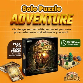 Crazy Like a Box Relics of Rajavihara – Solo Puzzle Adventure Game – 50 Unique Challenges Across 5 Floors – Strategic & Logic Board Game for All Ages – Replayable Brain Teasers for Endless Fun!