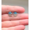 Jellyfish Earrings - 925 Sterling Silver with Red Crystal Stones
