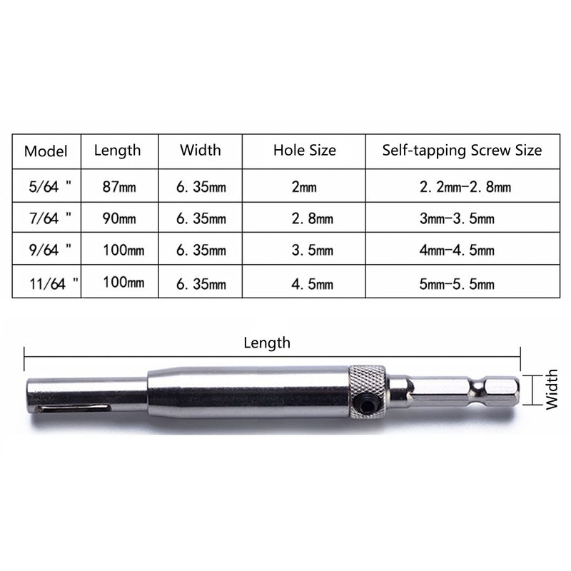 4Pcs HSS Door Window Cabinet Self Centering Hinge Drill Bits