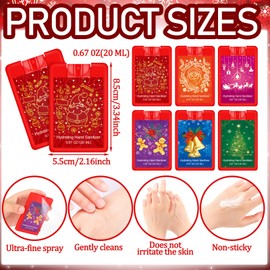 Dansib Christmas Hand Sanitizer Spray Bulk Hydrating Hand Sanitizers Spray Travel Size Refillable Pocket Sanitizer Christmas Set for Women Coworker Stocking Stuffers