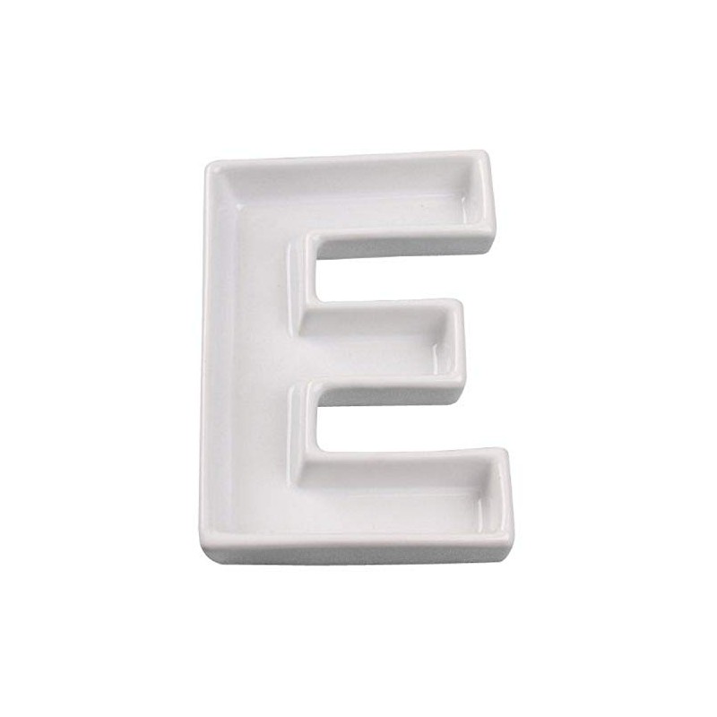 Ivy Lane Design Ceramic Love Letter Dish, Letter E, White
