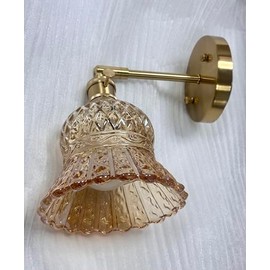 Vintage Battery Operated Wireless Wall Sconces, Rechargeable Battery Powered RGB Gold Wall Lights,Wall Lighting Indoor Lampshade with Remote (Pineapple Amber)