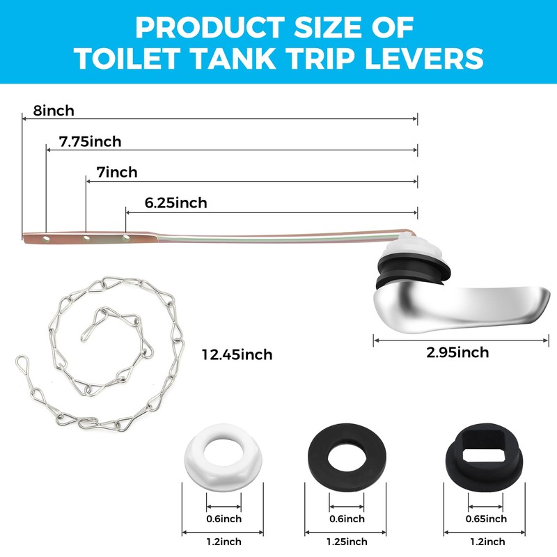 Yupjlia 2 Pack Toilet Handle Replacement Kit, Universal Front Mount
