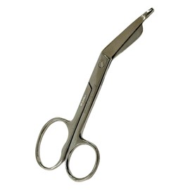 1 Piece - 4.5" Bandage Cutting Scissors with One Large Finger Ring and Angled Blades | Pocket Size Nurse Scissors - EMT and Paramedic Shears