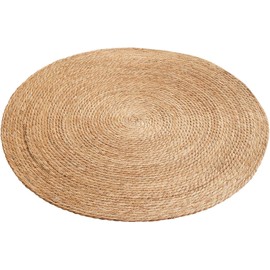 Alfombra redonda de paja tejida a mano natural para yoga, fitness, descanso al aire libre, relajación, decoración de cocina, entusiastas del fitness