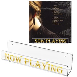 Kamehame Now Playing Vinyl Record Stand, Clear Vinyl Record Holder Wall Mount, Acrylic Album Record Holder Display Your Favorite LP Records, Storage Vinyl Record, Size 9"x1.7"