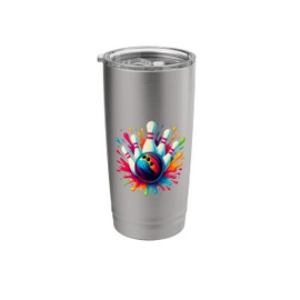 Colorful Bowling Game Day Bowling Cute Colorsplash Ball Stainless Steel Insulated Tumbler