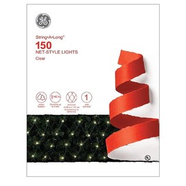 GE String A Long 150 Net-Style Lights Traditional Lighting Style Lights Clear Color Green Wire Light Set'