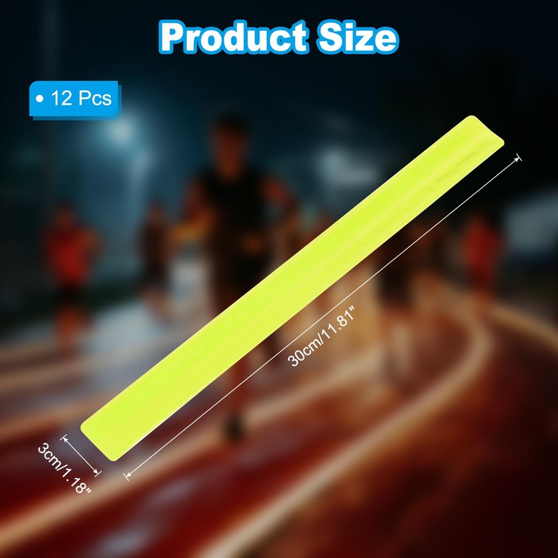PATIKIL Reflective Slap Bands, 12 Pcs Reflector Band Snap Bracelet