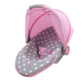 509 Crew: Cotton Candy Pink: 3-in-1 Doll Car Seat - Pink, Grey, Polka Dot - for Dolls Up to 18", Multifunctional, Retractable Canopy, Kids Ages 3+