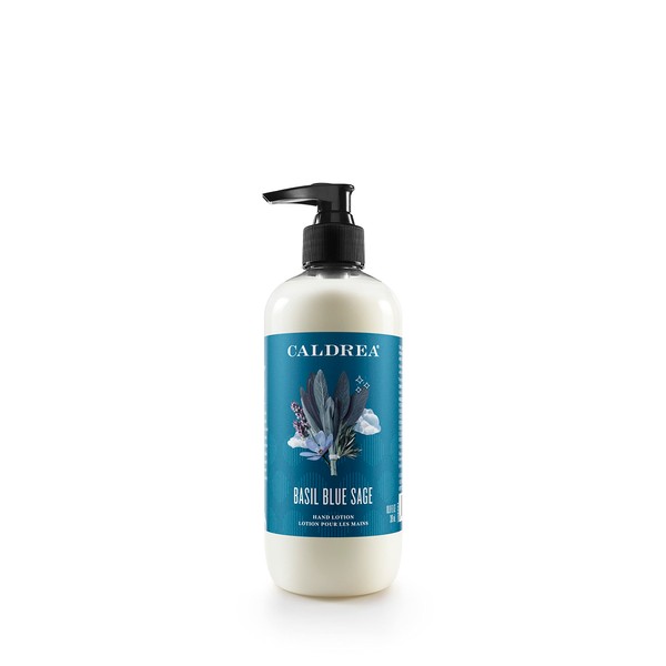Caldrea Hand Lotion, For Dry Hands, Made with Shea Butter, Aloe Vera, and Glycerin and Other Thoughtfully Chosen Ingredients, Basil Blue Sage Scent, 10.8 oz (Packaging May Vary)