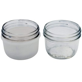 Wide Mouth Half Pint 8oz Silicone Sleeves/Jackets for Protecting Kerr Jars by Mason Jar Lifestyle (Frost, 2 Pack)