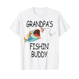 Kids Fishing-Shirt Grandpa's Fishing Buddy Funny Boy Girl T-Shirt