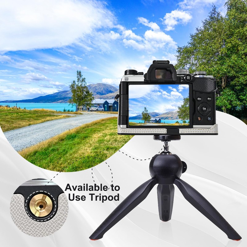 Rieibi PU Leather Half Case for Olympus OM-5/Olympus OM-D E-M5