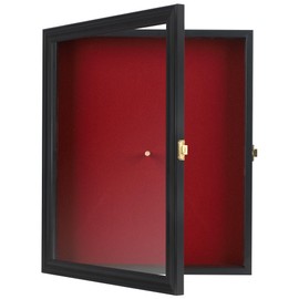 Drum Stick Display Case Shadow Box Wall Cabinet, with Door. CD22 (Black)