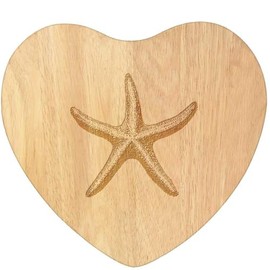'Single Starfish' Wooden Heart Shaped Chopping/Cutting Board (WB00085242)