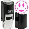 MaxMark Round Self Inking Emoji Stamp - Smiling - Pink