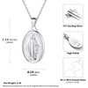 Nofade Silver Virgin Mary Necklace for Women Men 925 Sterling