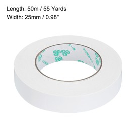 sourcing map Double Sided Tape 1 Inch x 55 Yards for Arts, Crafts, Photography, Scrapbooking, Tear-by-Hand, Paper Backing, Pack of 1