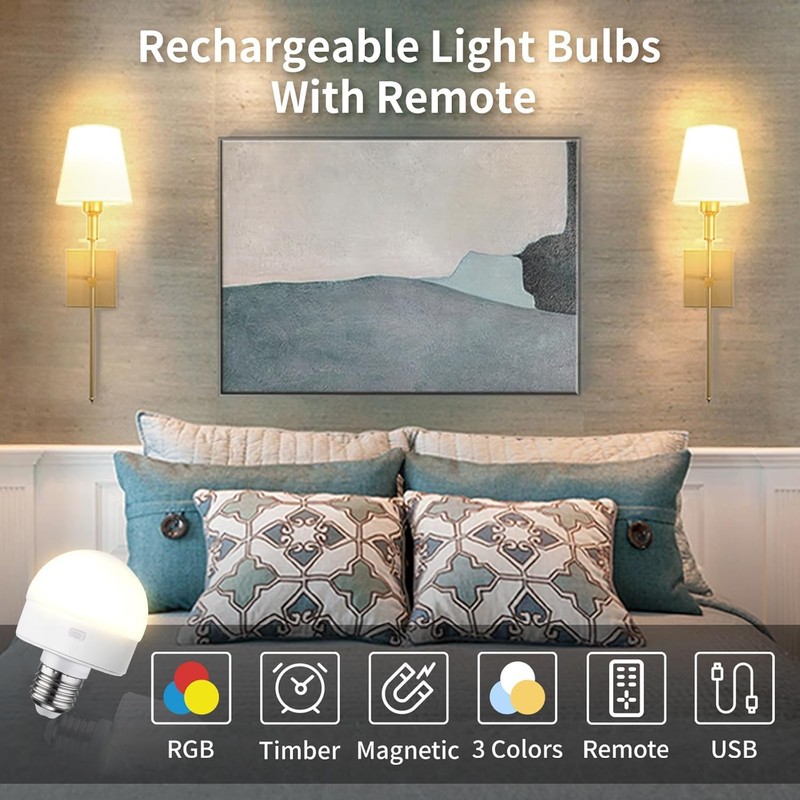 HISTAR Tent Lights for Camping 2000mah, Rechargeable Light Bulbs with