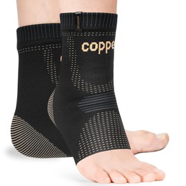 JIUFENTIAN Copper Ankle Brace for Women & Men – Breathable Ankle Support Brace, Compression Sleeve for Sprained Ankle, Achilles Tendonitis, Injury Recovery – Stabilizing Foot & Ankle Support(Medium)