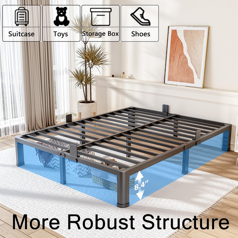FUIOBYVV 10 Inch King Bed Frame with Rounded Corner and
