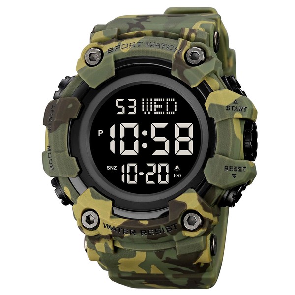 FANMIS Men's Digital 50M Waterproof Electronic Sport Watch Rubber Band